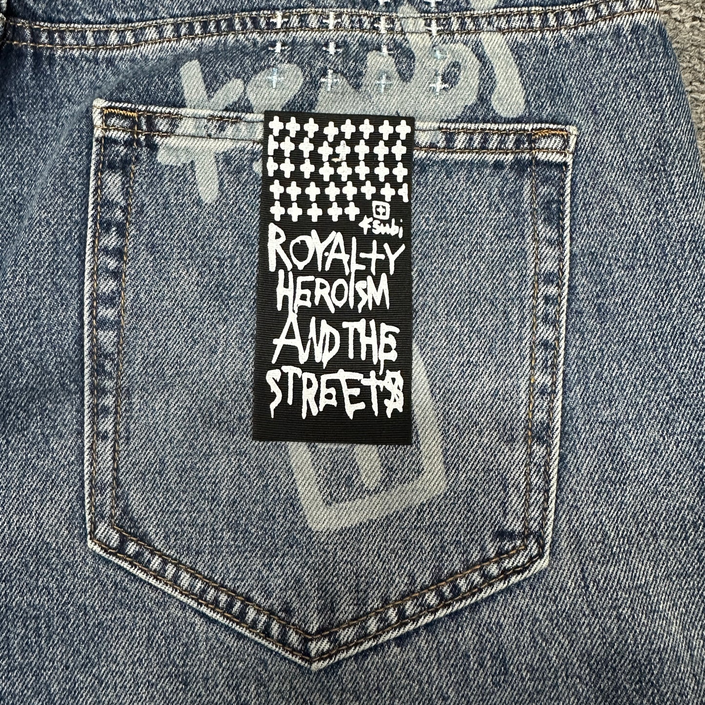 Ksubi Maxx Allover Logo Baggy Jeans Dark Indigo