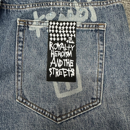 Ksubi Maxx Allover Logo Baggy Jeans Dark Indigo