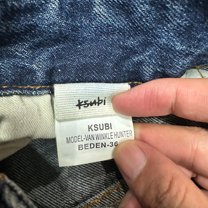 Ksubi Maxx Allover Logo Baggy Jeans Dark Indigo