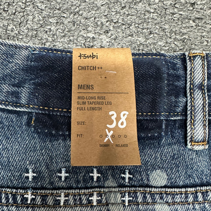 Ksubi Maxx Allover Logo Baggy Jeans Dark Indigo