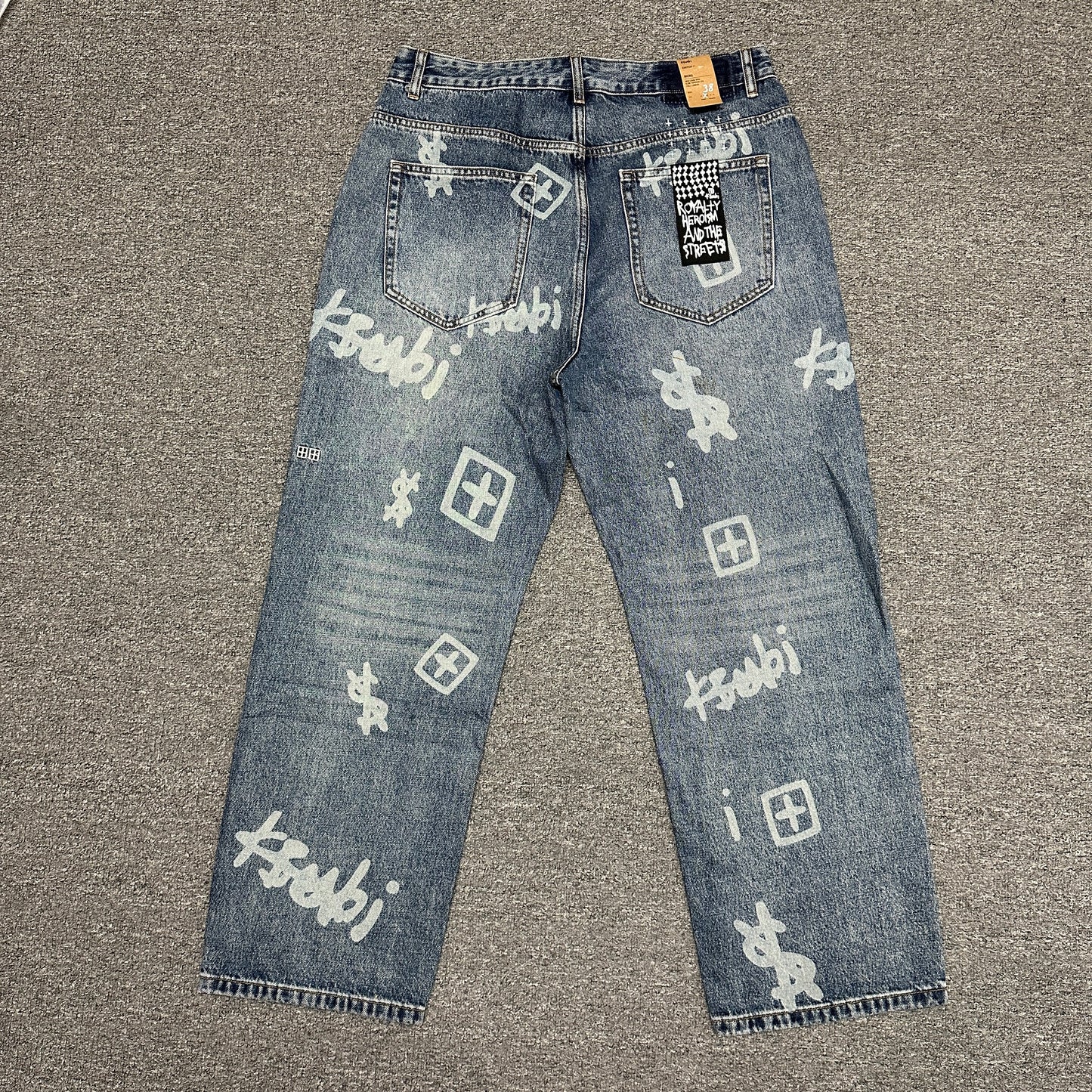 Ksubi Maxx Allover Logo Baggy Jeans Dark Indigo