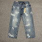 Ksubi Maxx Allover Logo Baggy Jeans Dark Indigo