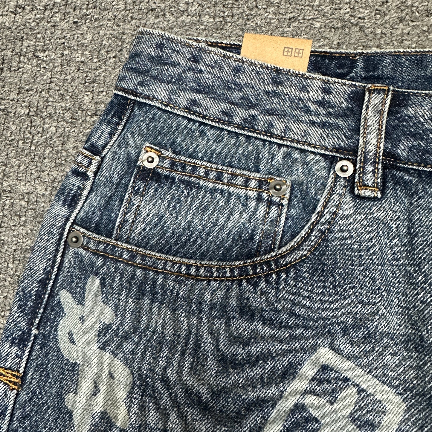 Ksubi Maxx Allover Logo Baggy Jeans Dark Indigo