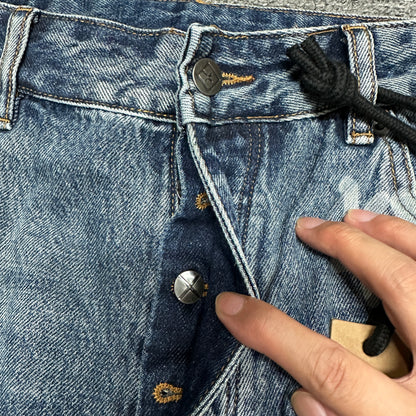 Ksubi Maxx Allover Logo Baggy Jeans Dark Indigo