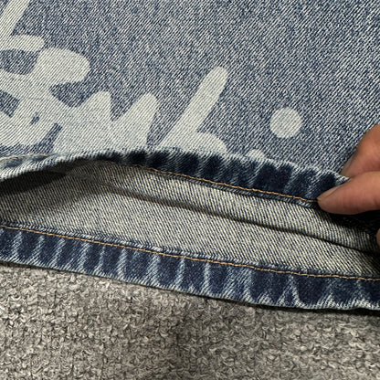 Ksubi Maxx Allover Logo Baggy Jeans Dark Indigo
