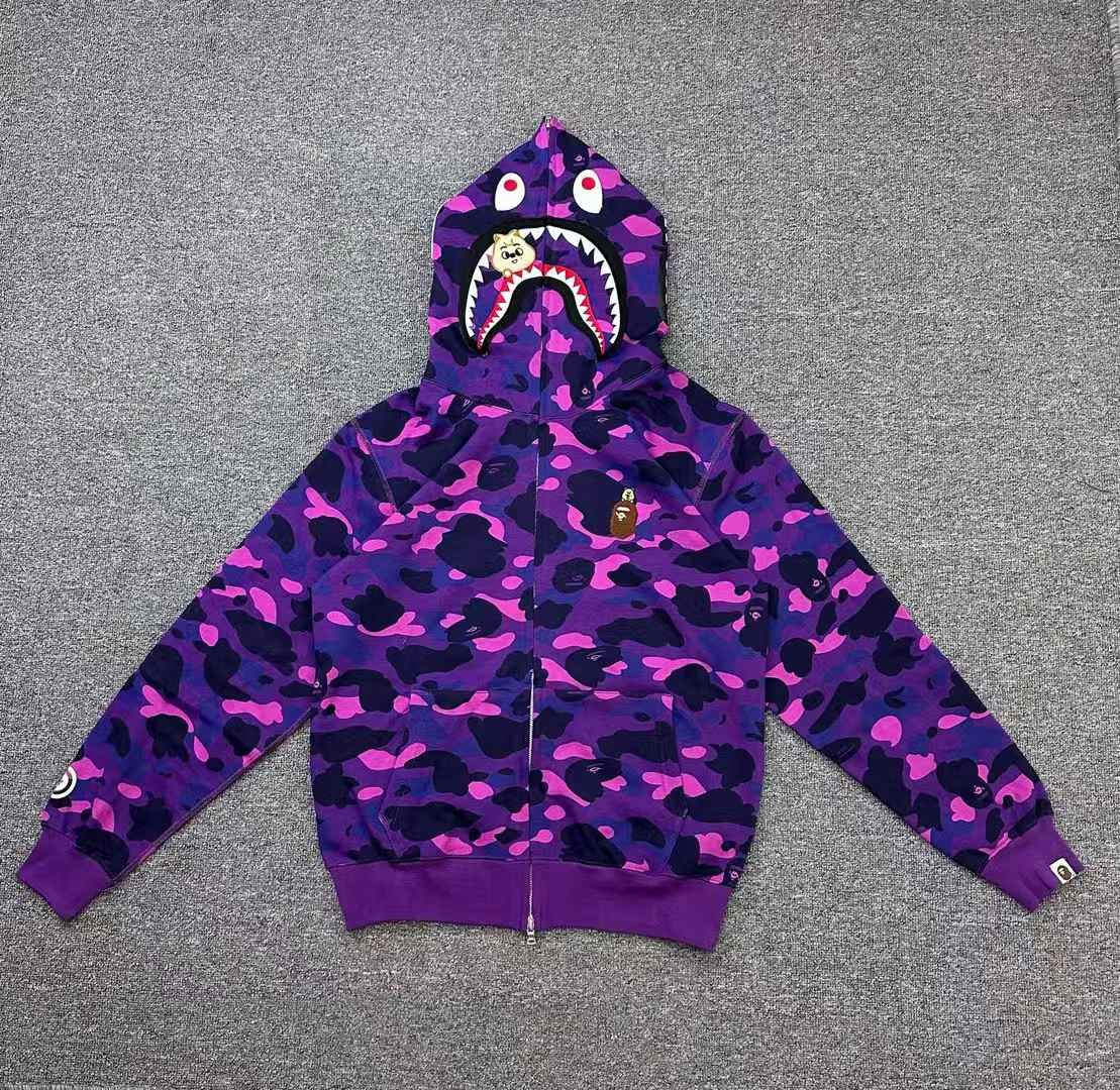 BAPE x Stray Kids BbokAri Shark Full Zip Hoodie
