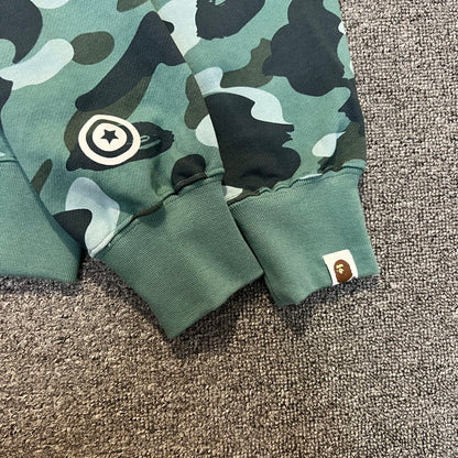 BAPE Color Camo Shark Wide Full Zip Double Hoodie