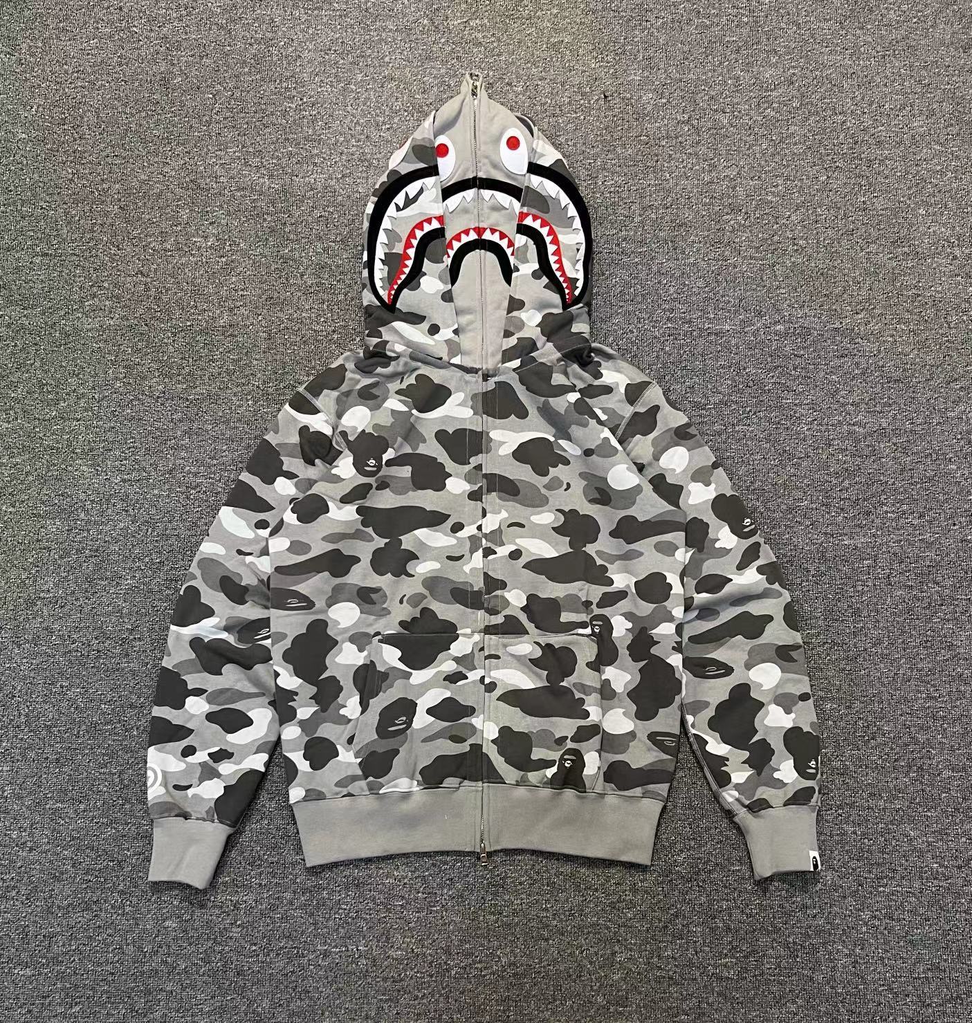 BAPE Color Camo Shark Wide Full Zip Double Hoodie