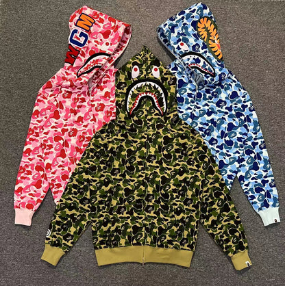 BAPE ABC Camo Double Shark Full Zip Hoodie