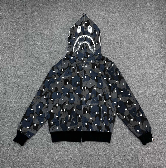A Bathing Ape (BAPE) ABC Dot Shark Full Zip Hoodie