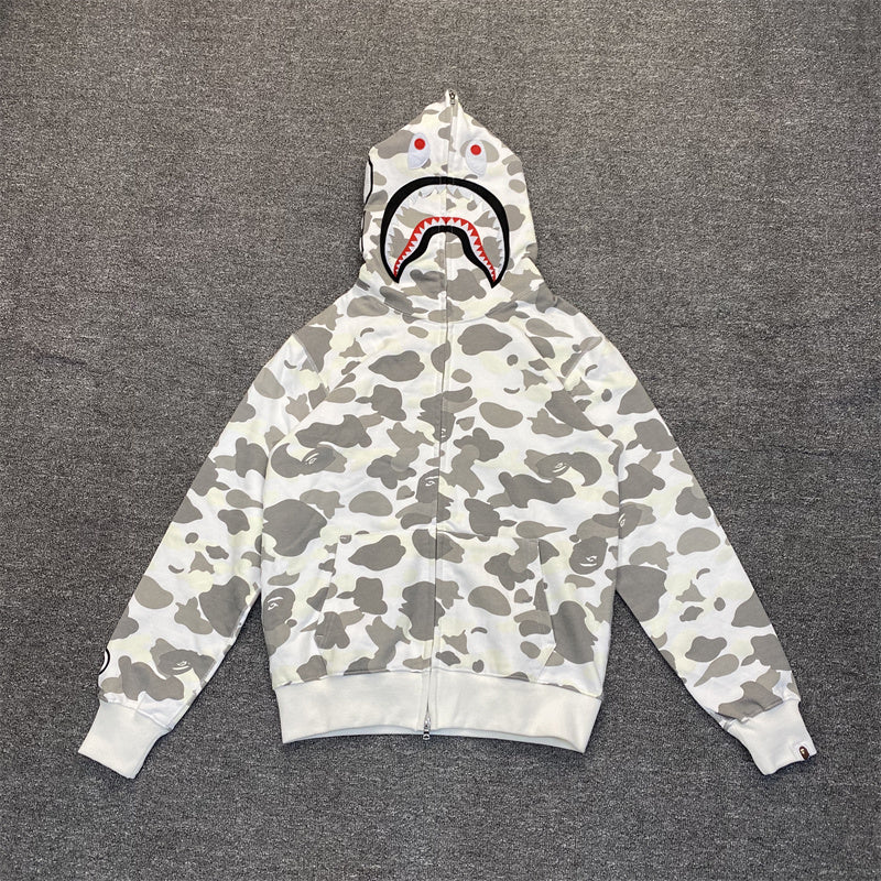 A Bathing Ape (BAPE) City Camo Shark Full Zip Hoodie