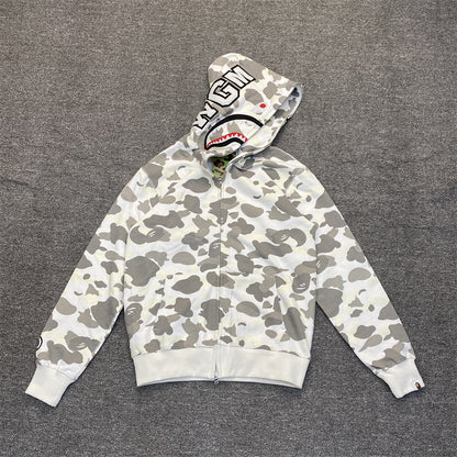A Bathing Ape (BAPE) City Camo Shark Full Zip Hoodie