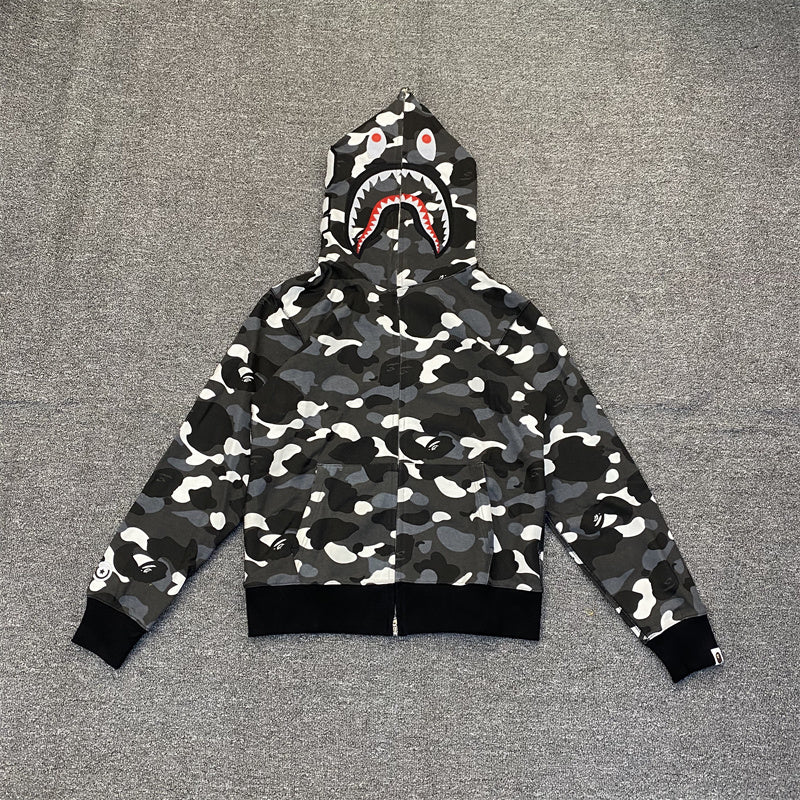 A Bathing Ape (BAPE) City Camo Shark Full Zip Hoodie