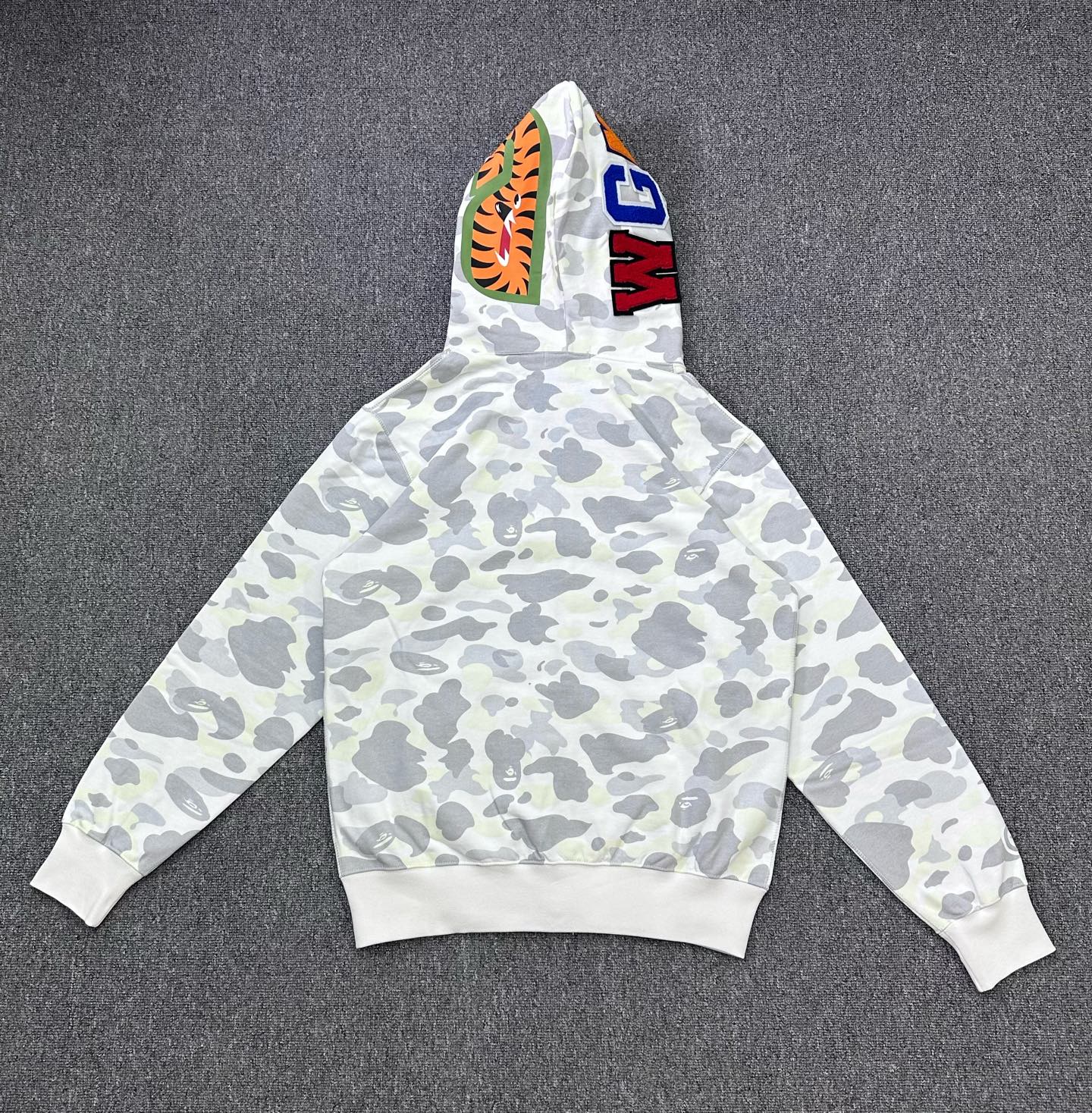 A Bathing Ape (BAPE) White City Camo Shark Full Zip Hoodie