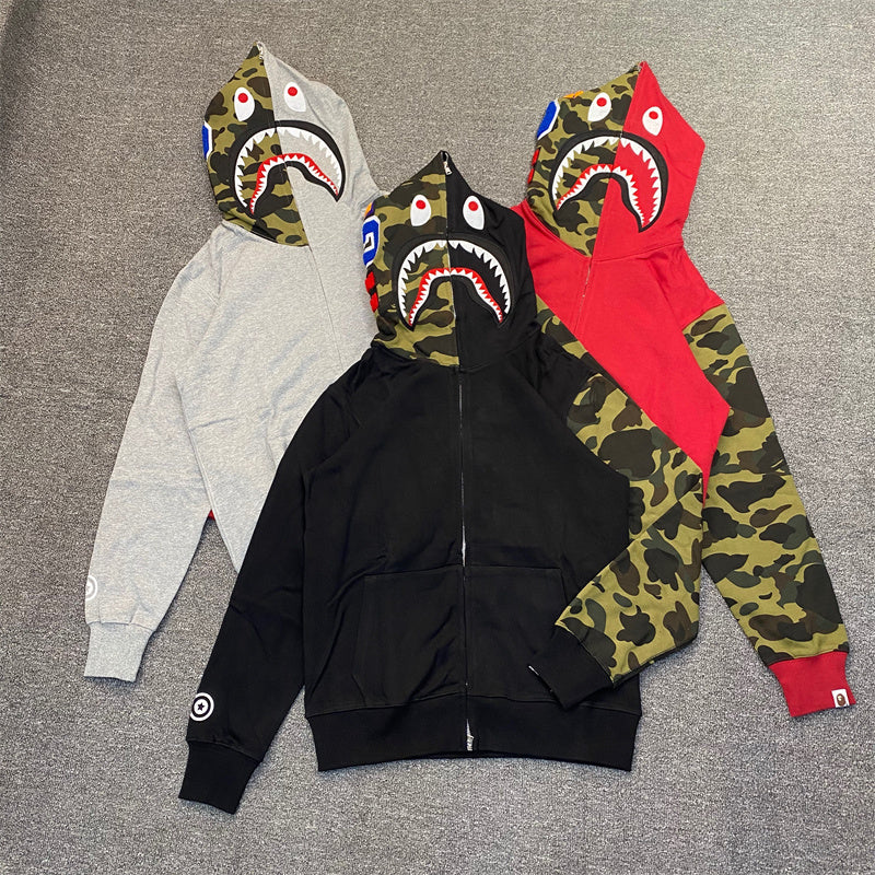 BAPE 1st Camo Split Shark Full Zip Hoodie