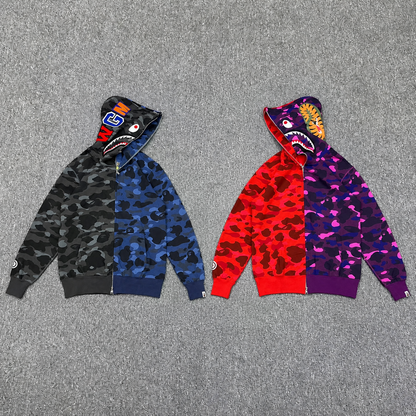 BAPE Color Camo Separate Shark Full Zip Hoodie