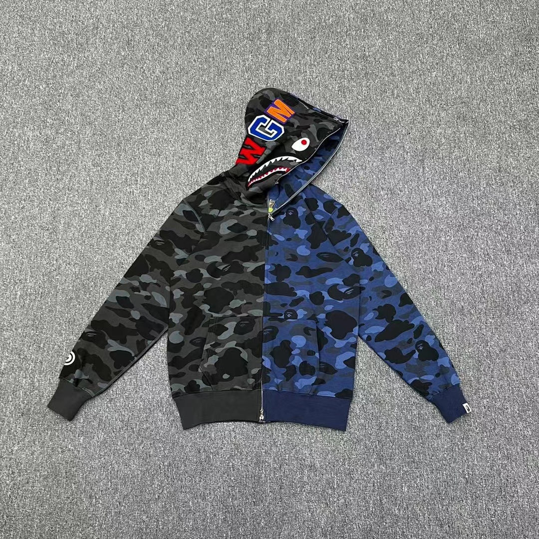 BAPE Color Camo Separate Shark Full Zip Hoodie