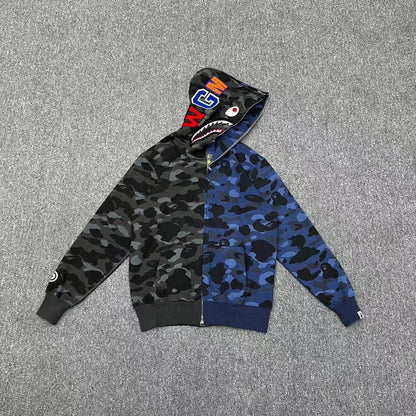 BAPE Color Camo Separate Shark Full Zip Hoodie