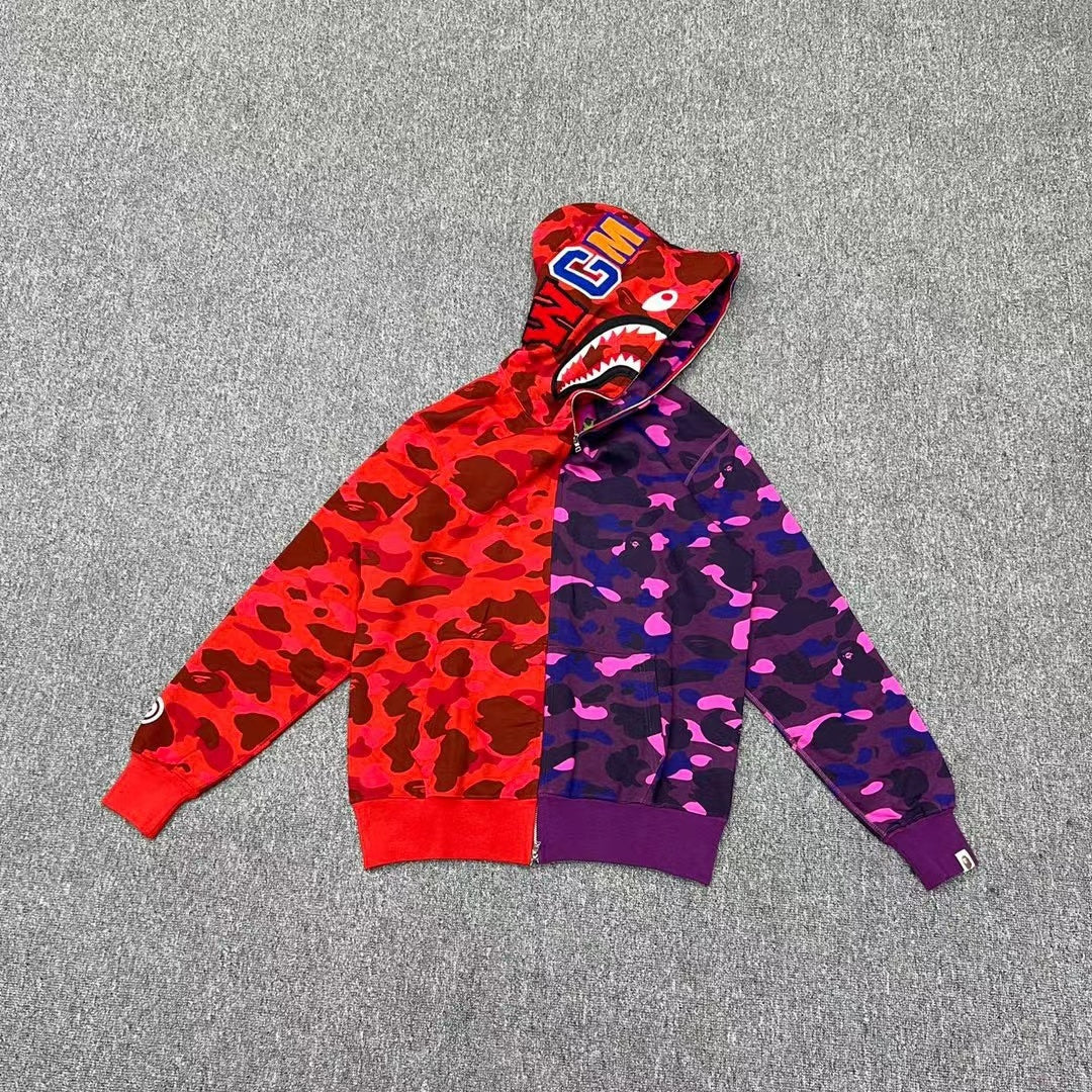 BAPE Color Camo Separate Shark Full Zip Hoodie