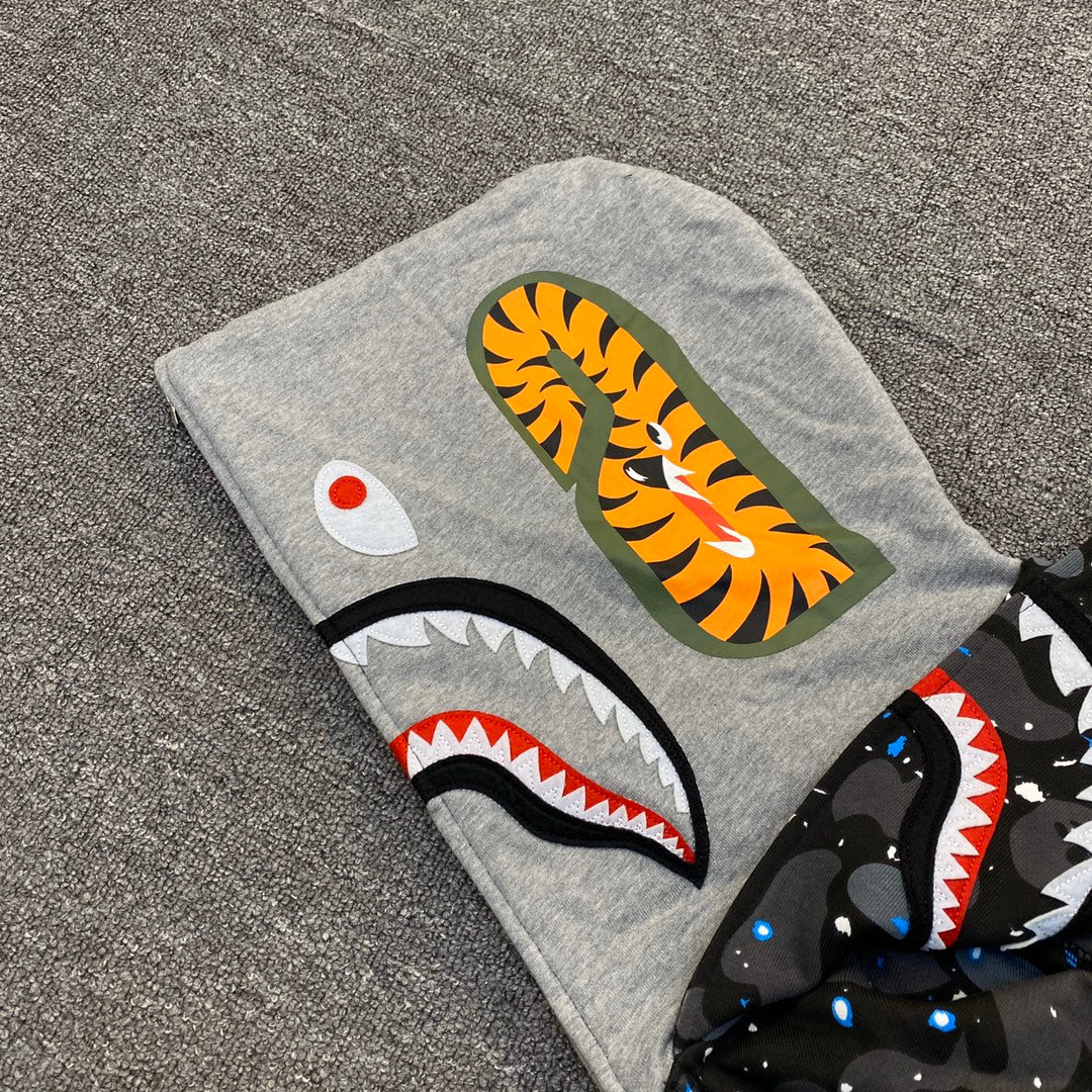 A Bathing Ape (BAPE) Space Camo Shark Full Zip Hoodie