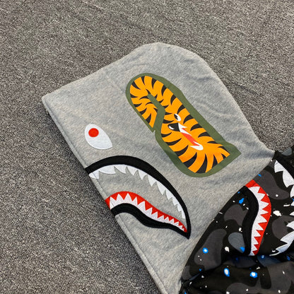 A Bathing Ape (BAPE) Space Camo Shark Full Zip Hoodie