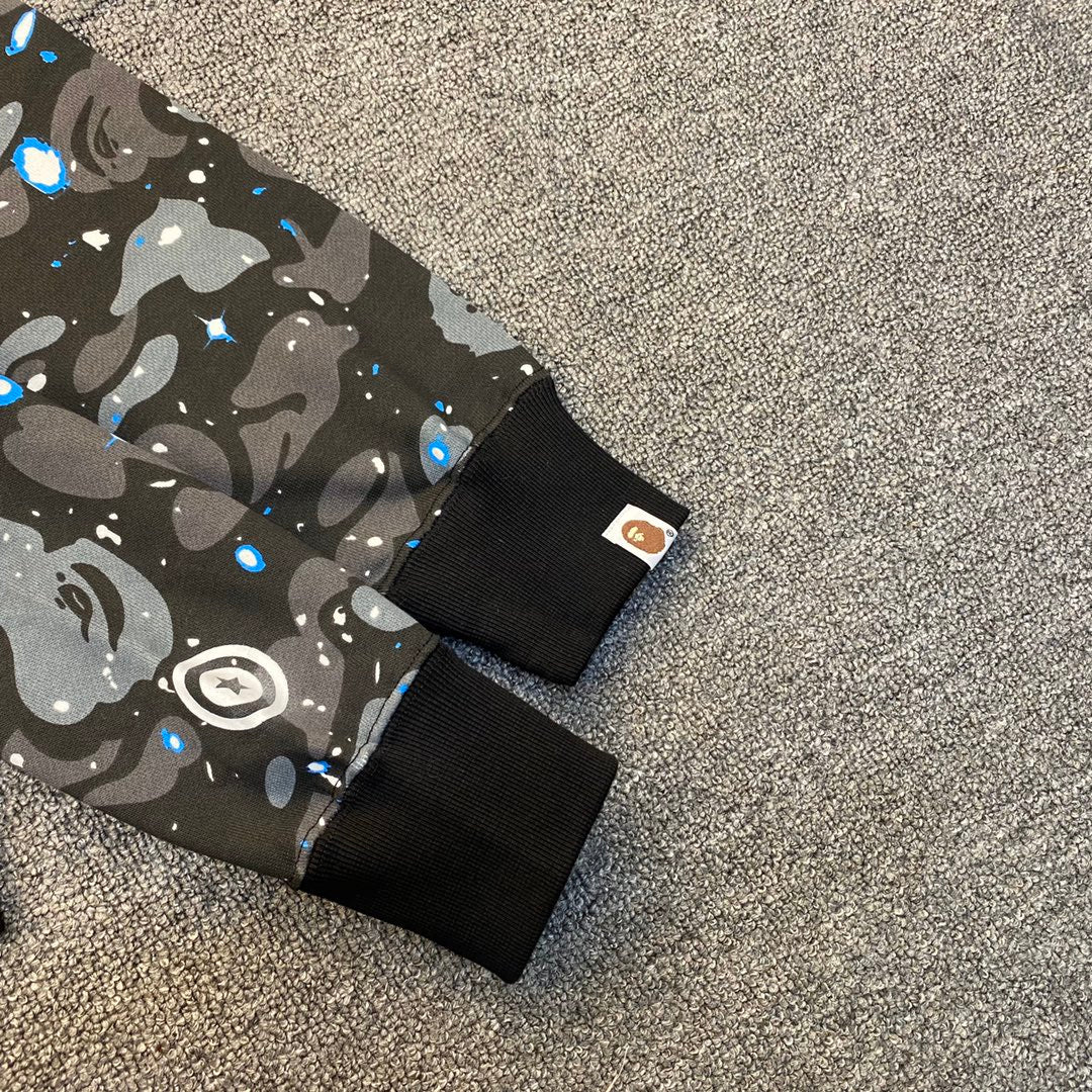 A Bathing Ape (BAPE) Space Camo Shark Full Zip Hoodie