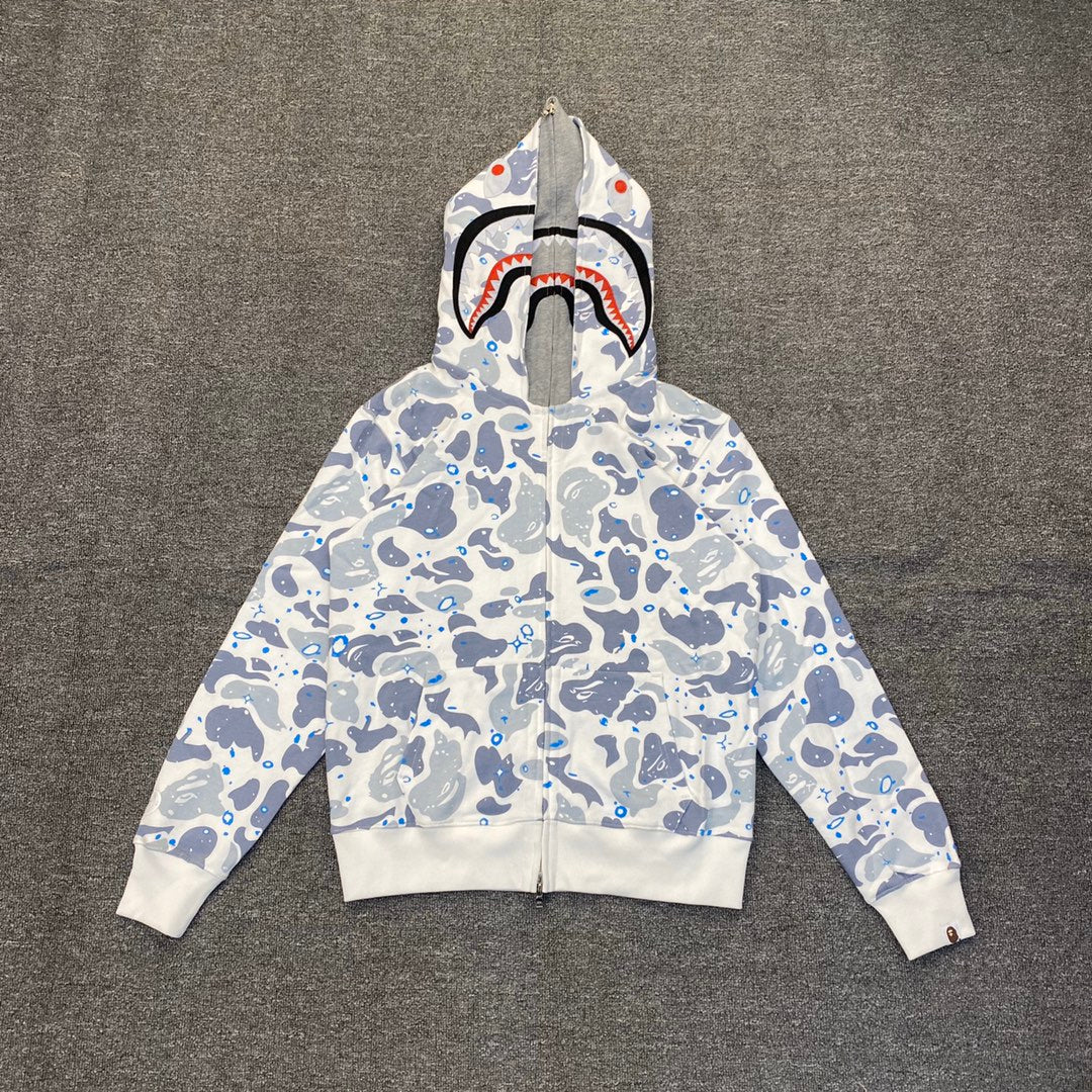 A Bathing Ape (BAPE) Space Camo Shark Full Zip Hoodie