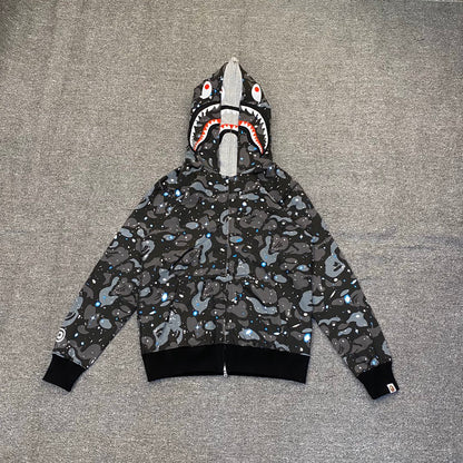 A Bathing Ape (BAPE) Space Camo Shark Full Zip Hoodie