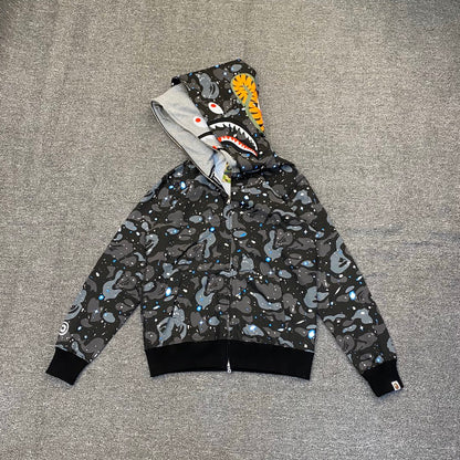 A Bathing Ape (BAPE) Space Camo Shark Full Zip Hoodie