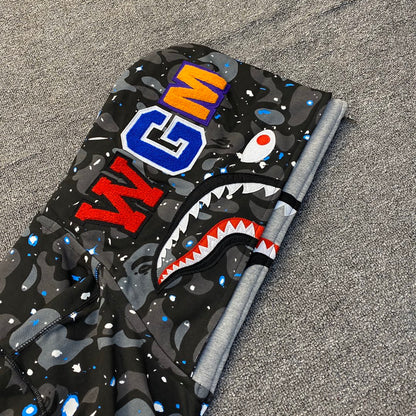 A Bathing Ape (BAPE) Space Camo Shark Full Zip Hoodie