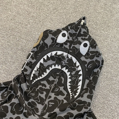 BAPE x Dover Street Market (DSM) Special Camo Shark Full Zip Hoodie