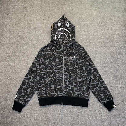 BAPE x Dover Street Market (DSM) Special Camo Shark Full Zip Hoodie