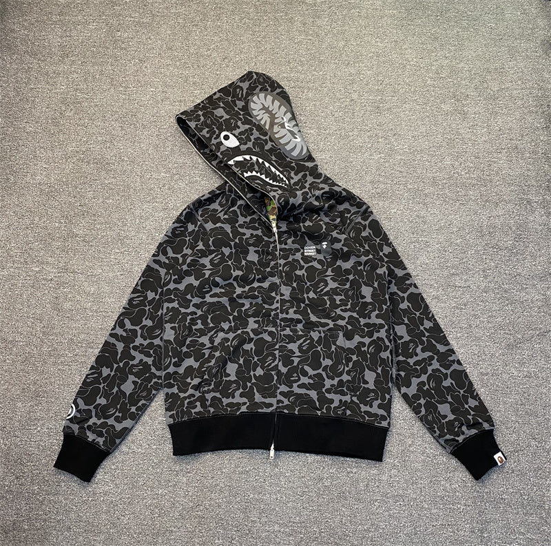 BAPE x Dover Street Market (DSM) Special Camo Shark Full Zip Hoodie