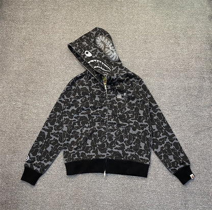BAPE x Dover Street Market (DSM) Special Camo Shark Full Zip Hoodie