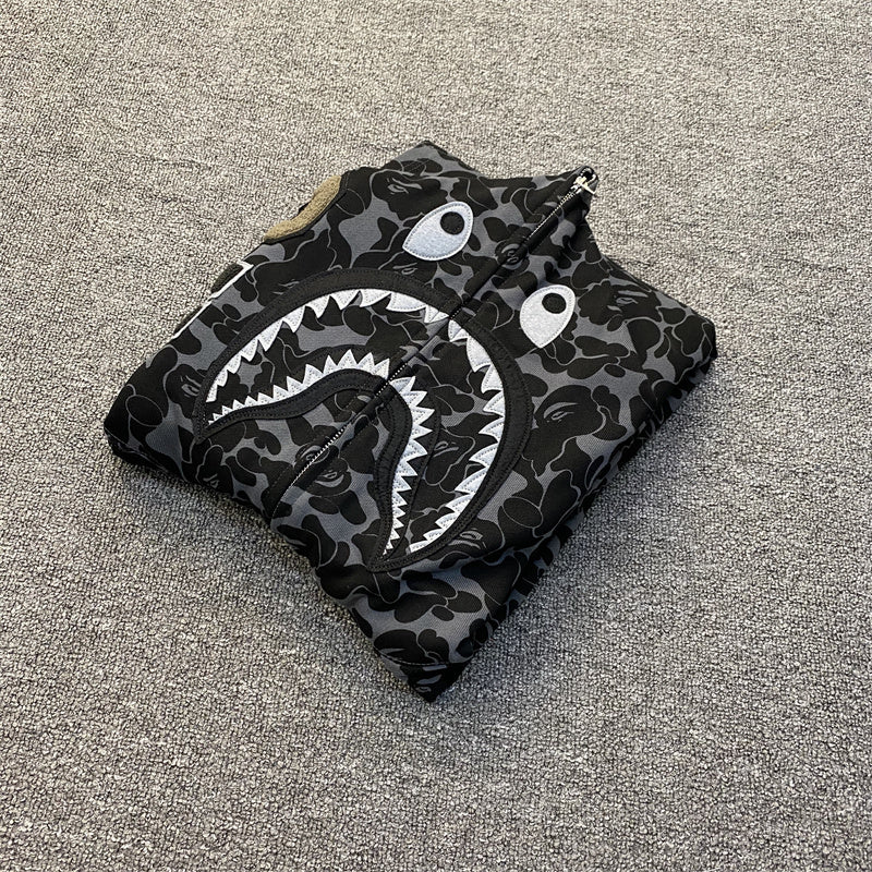 BAPE x Dover Street Market (DSM) Special Camo Shark Full Zip Hoodie