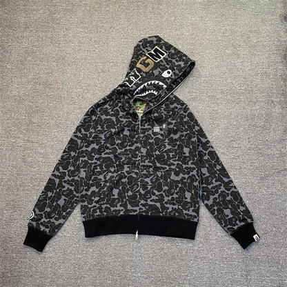 BAPE x Dover Street Market (DSM) Special Camo Shark Full Zip Hoodie