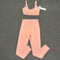 ALO Heart Throb Bra and High-Waist Legging Set in Candy Heart Pink White front view