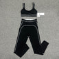 ALO Heart Throb Bra and High-Waist Legging Set in Black White front view