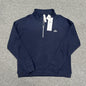 ALO Accolade 1/4 Zip Pullover in Navy front view with embroidered chest logo