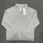 ALO Accolade 1/4 Zip Pullover in Athletic Heather Grey front view