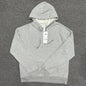 ALO Accolade Hoodie in Athletic Heather Grey front view with embroidered chest logo