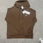 ALO Accolade Hoodie in Espresso front view with embroidered chest logo