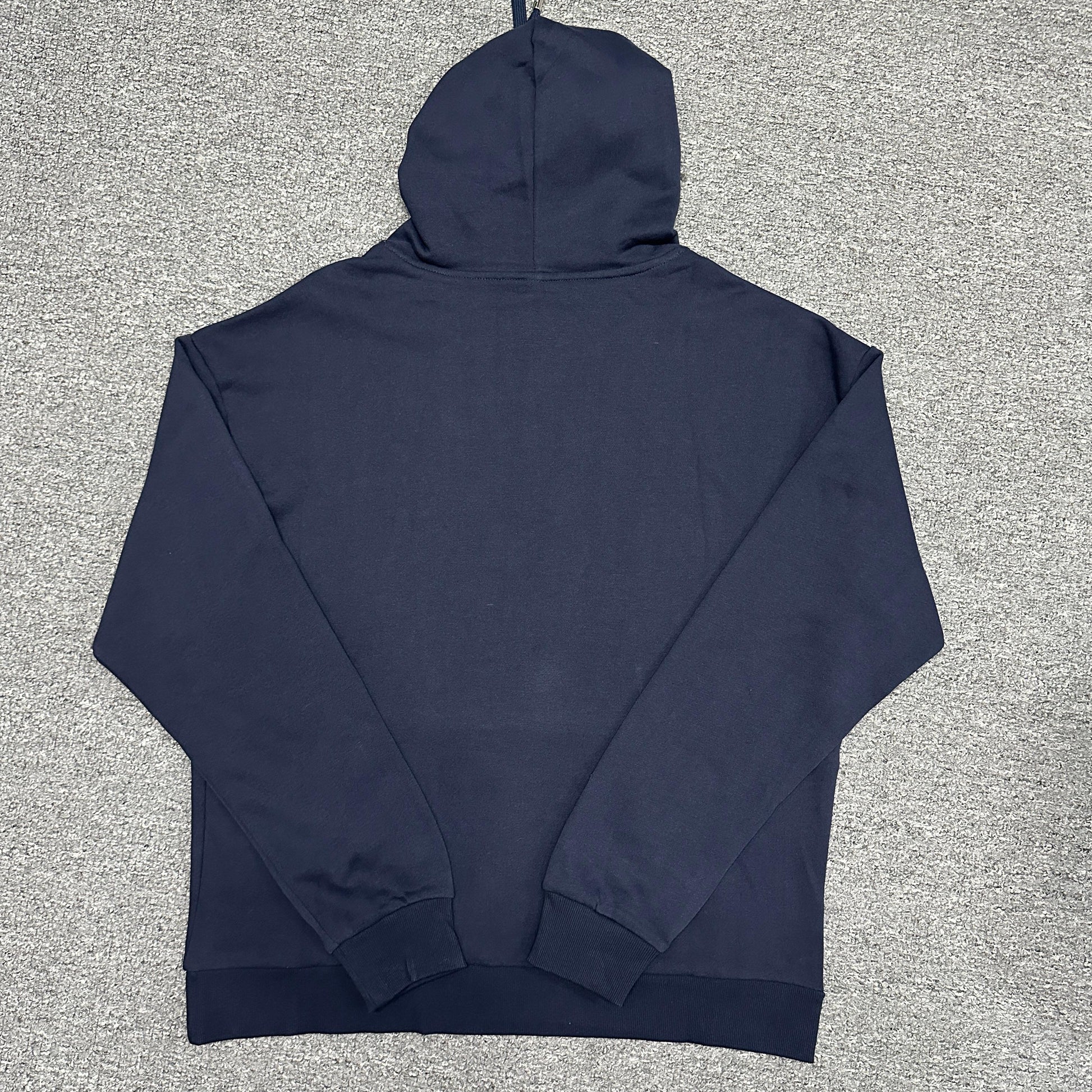 ALO Accolade Hoodie in Navy back view showing the relaxed oversized fit