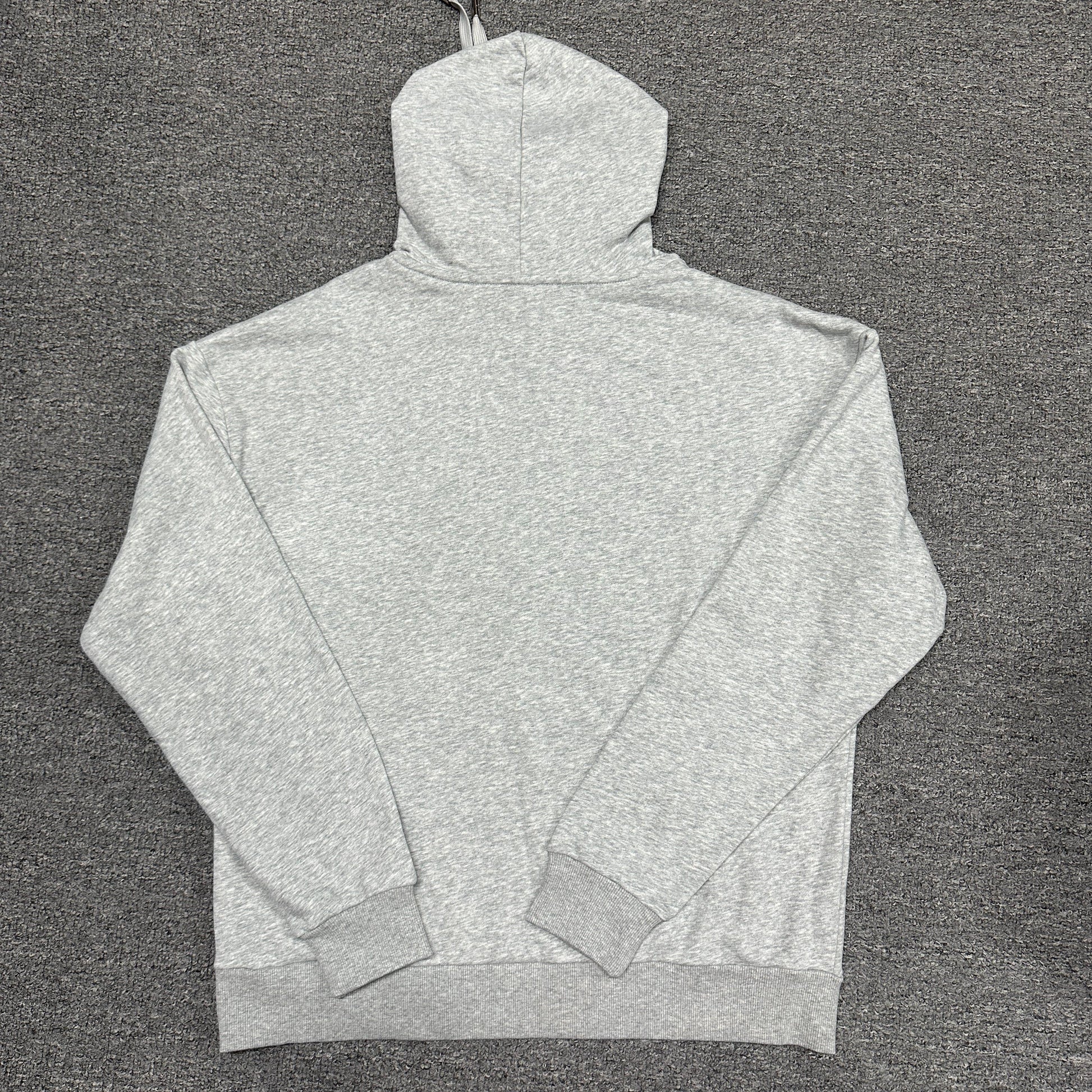 ALO Accolade Athletic Heather Grey hoodie back view showing the oversized fit