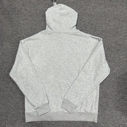 ALO Accolade Athletic Heather Grey hoodie back view showing the oversized fit