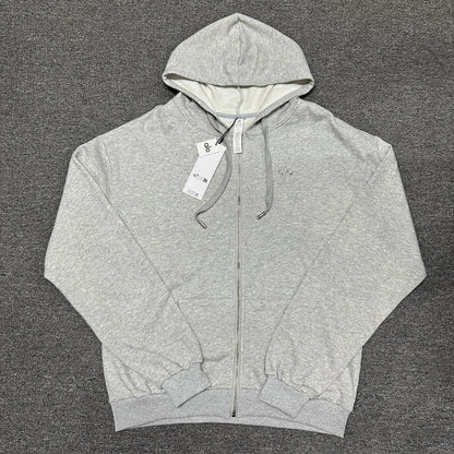 ALO Accolade Full Zip Hoodie in Athletic Heather Grey front view