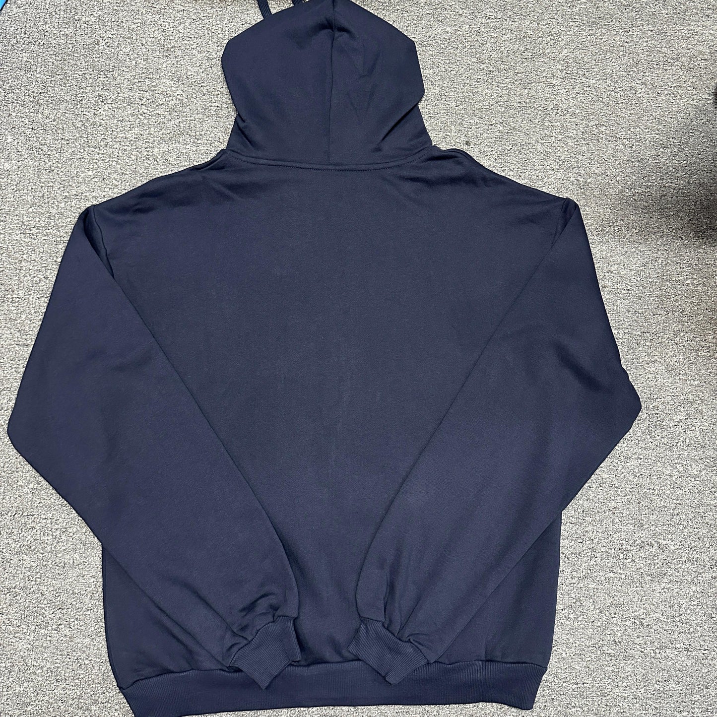 ALO Accolade Full Zip Hoodie in Navy back view showing the oversized unisex fit