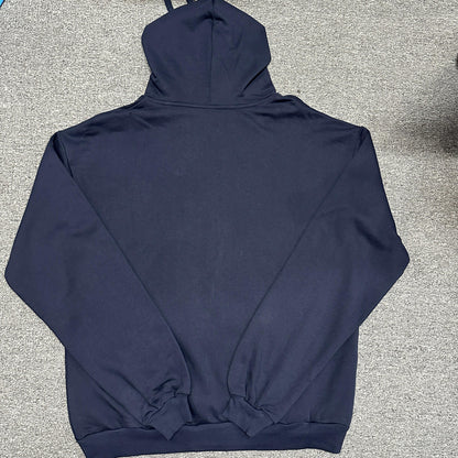 ALO Accolade Full Zip Hoodie in Navy back view showing the oversized unisex fit