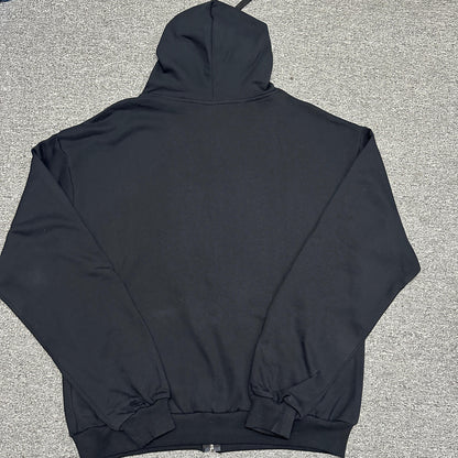 ALO Accolade Full Zip Hoodie in Black back view showing the oversized unisex fit