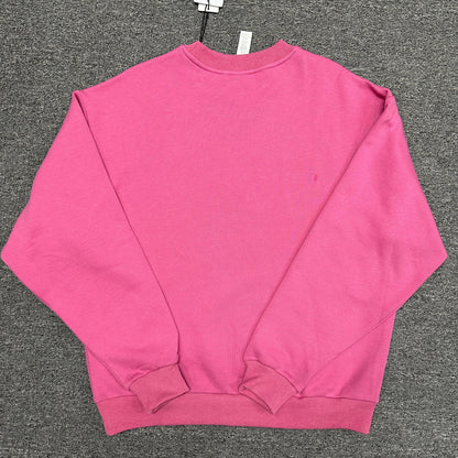 ALO Accolade Crew Neck Pullover in Paradise Pink back view showing the relaxed fit